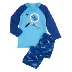 SLEEPWEAR BLUE w/ BUG HUNTER 2-pc PAJAMAS GYMMIES 12 18 24 4 5 6 7 8 NW