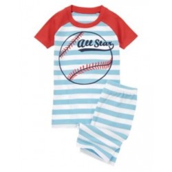 SLEEPWEAR STRIPED BASEBALL All Star 2pc PAJAMAS 6 12 18 24 2 3 5 7 8