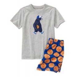 SLEEPWEAR BASKETBALL BEAR 2pc PAJAMAS GYMMIES 4 5 6 7 8 NWT