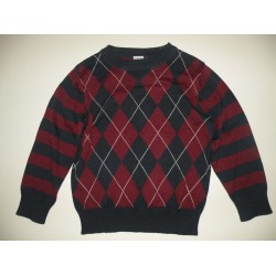 ROCK'N ROLL 101 NAVY N RED ARGYLE SWEATER 3 4 5 6 NWT