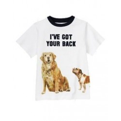 PREPSTER PUP WHITE I've got your back DOGS S/S TEE 3 4 5 6 7 8 NWT