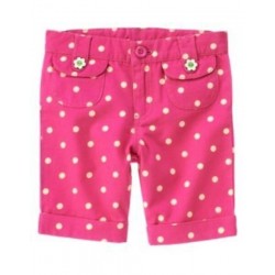 SHOWERS OF FLOWERS PINK POLKA DOT BERMUDA SHORTS 4 6 8 NWT