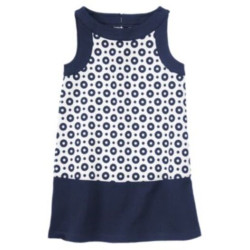 PARISIAN AFTERNOON NAVY DOT PONTE DRESS 4 5 6 7 NWT