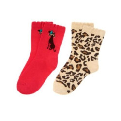 READY DRESS GO! LEOPARD SKIN N CAT 2-pair OF GIRLS SOCKS 3 4 5 7 8 9 10