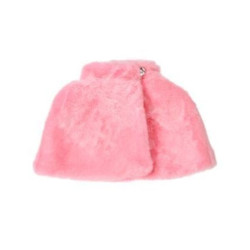 PARISIAN CHIC PINK FAUX FUR CAPELET 5 6 NWT