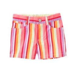 PRETTY POSIES MULTI COLOR STRIPE SHORTS 3 4 5 7 8 NWT