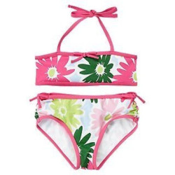 SWIM SHOP PINK DAISY 2-PC BIKINI SWIMSUIT 3 4 5 6 7 8 12 NWT