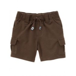 I DIG DOGS BROWN CARGO KNIT SHORTS 0 3 6 12 18 24 NWT 