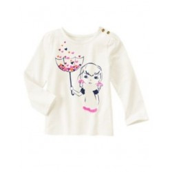 BUNDLED & BRIGHT GIRL w/ UMBRELLA L/S TEE 6 12 18 2T 4T NWT