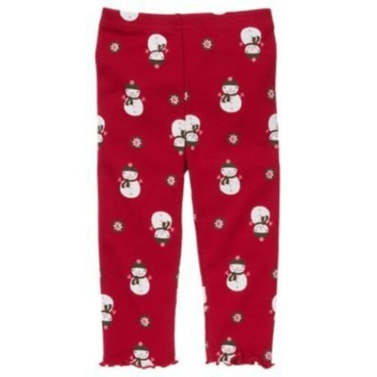 ALPINE SWEETIE RED w/ SNOWMAN A/O LEGGINGS 12 18 24 2T 3T 4T NWT