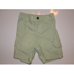 LITTLE FLY BOY LIGHT GREEN CHECK WOVEN SHORTS 3 6 NWT 