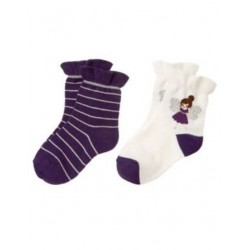 SUGARPLUM SPARKLE FAIRY N STRIPE 2pr OF GIRLS SOCKS 6 12 2 3 NWT 