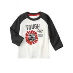 READY SET RED IVORY w/ LION Tough Guy L/S TEE 12 18 24 2T 3T 5T NWT