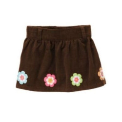 GROWING FLOWERS BROWN FLOWER HEM CORD SKIRT 6 12 18 24 2T 3T 4T 5T NWT