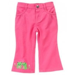 BRIGHT TULIP DARK PINK FROG HEM PANTS 12 18 24 2T 3T NWT