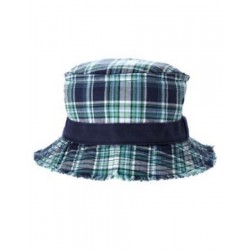 DEEP SEA ADVENTURE BLUE PLAID BUCKET HAT 3 4 5 7 8 9 NWO-OT