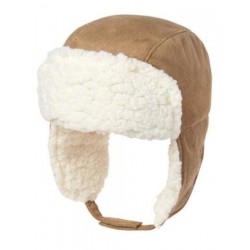 SNOW COZY TAN SHERPA LINED TRAPPER HAT 0 6 12 NWT