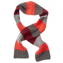 BUFFALO LODGE BURGUNDY, ORANGE & GRAY STRIPED SWEATER SCARF 1-SIZE NWT