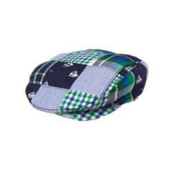 SPRING PREP PATCHWORK PLAID N SAILBOATS DRIVING CAP HAT 5 6 7 8 10 12