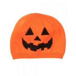 SPOOKY & SPORTY ORANGE JACK-O-LANTERN SWEATER BEANIE HAT 2 3 4 5 NWT