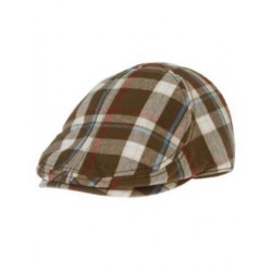 BIKE EXPLORER BROWN PLAID DRIVING CAP HAT 3 4 5 7 8 9 10 NWT