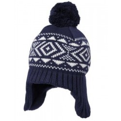 CUDDLE CLUB NAVY FAIR ISLE LINED SWEATER TRAPPER HAT 0 6 12 24 NWT