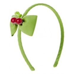 CHERRY CUTE GREEN BOW w/ CHERRY HEADBAND NWOT