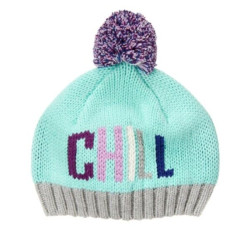 ENCHANTED WINTER TEAL w/ PURPLE POM SWEATER BEANIE HAT 4 5 6 7 8 10 12