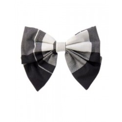 VERY MERRY BLACK PLAID BOW FRENCH CLIP BARRETTE 1-CT NWT