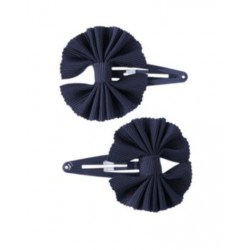 FRIENDSHIP CAMP NAVY SNAIL BOW HAIR BARRETTES 2-ct NWT