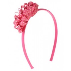 FRIENDSHIP CAMP PINK w/ WHITE DOTS CURLY HEADBAND NWT-OT