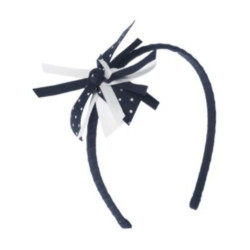 UNIFORM NAVY & WHITE RIBBON DOT HEADBAND NWT-OT