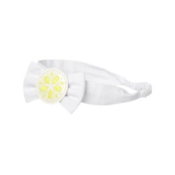 SUNNY CITRUS WHITE BOW w/ CITRUS SLICE ELASTIC HEADBAND NWT-OT