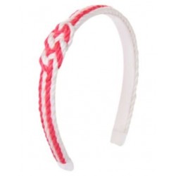 STRIPES & ANCHORS PINK N WHITE BONDED ROPE HEADBAND NWT-OT