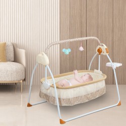 Electric Bluetooth Music Baby Swing Cradle Bassinet Rocking Crib Infant Bed  US