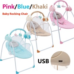 Baby Bouncer Swing Seat Rocker Portable Electric W/ Music Infant Cradle Chair