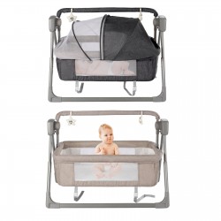 Electric Baby Crib Music Auto-Swing Infant Cradle Sleeping Bed Remote Control US