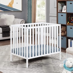 Suite Bebe 25199-WH Palmer Mini Crib with Mattress Pad White