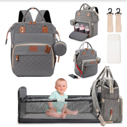 JOYEBABY 3 in 1 Foldbale Diaper Bag Baby Bed Portable Bassinet Crib Backpack 