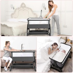 Baby Bedside Sleeper Bassinet Bed 3 in 1✅Portable Crib for Newborns Side Sleep:)