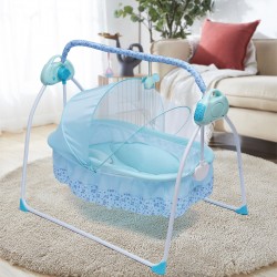 Electric Baby Cradle Crib Auto-Swing Rocking Cot Infant Baby Sleeping Bed+Music