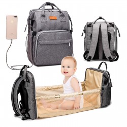 Foldable Diaper Bag 3 in 1 Baby Bed Portable Bassinet Crib Backpack Travel Sleep