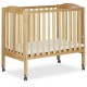  2-in-1 Folding Portable Mini Crib, Natural